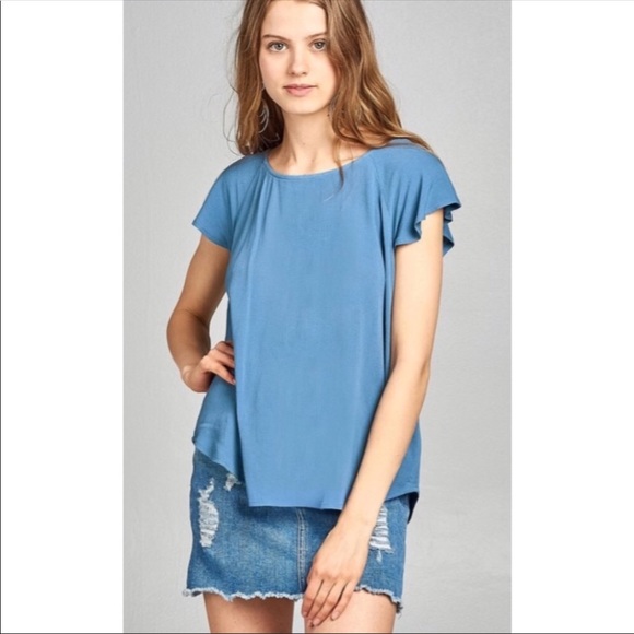 Ruffled Cross Back Top - Picture 4 of 6